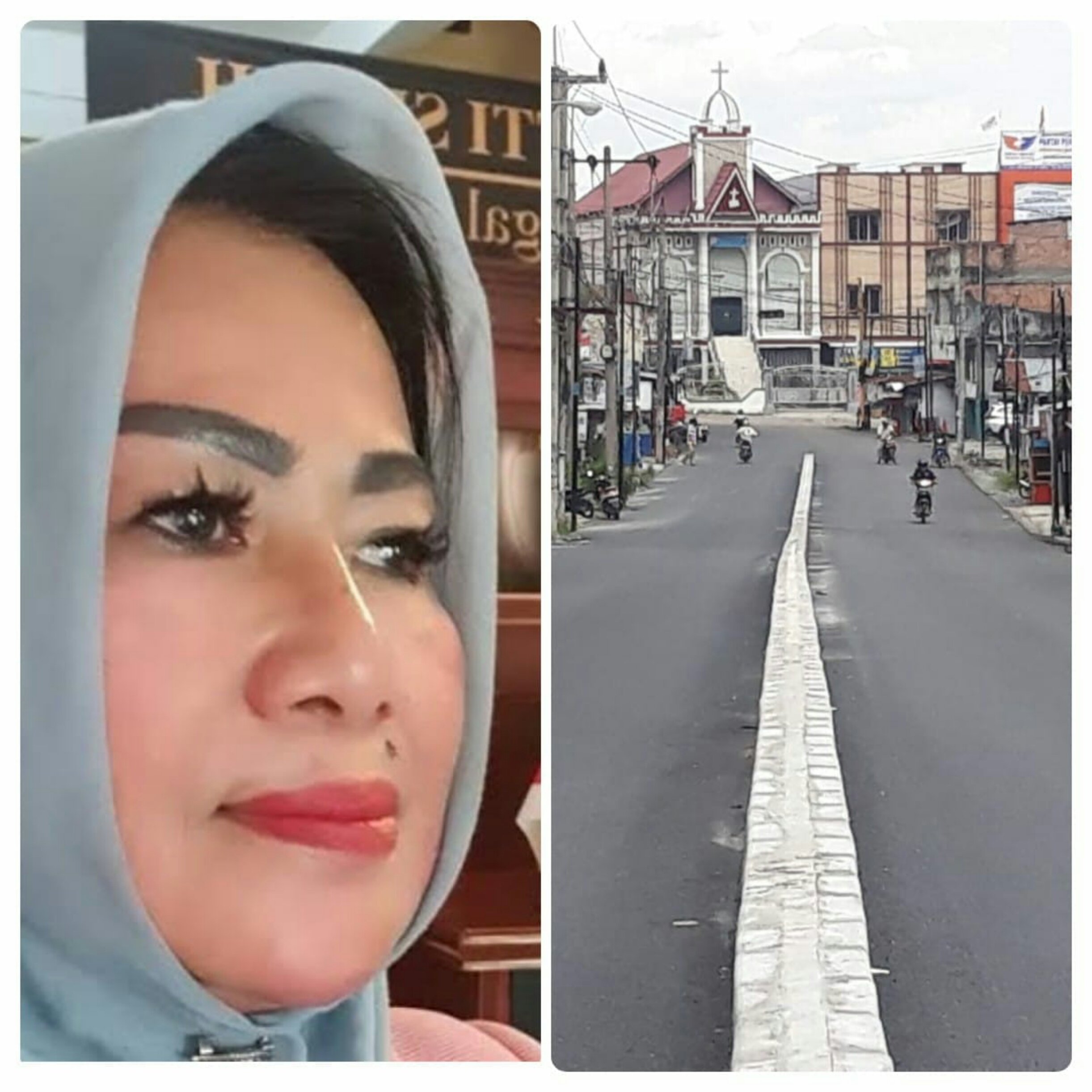 Kondisi ruas Jalan Desa Harapan Duri dibuat dua jalur muncul persoalan baru.(foto/istimewa)