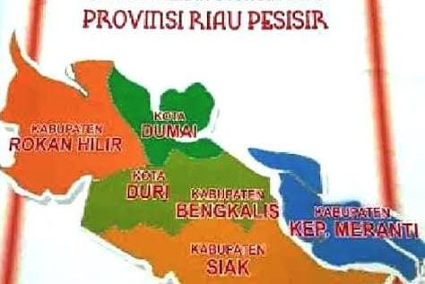 Peta wilayah rencana Provinsi Riau Pesisir. (Foto/ilustrasi net)