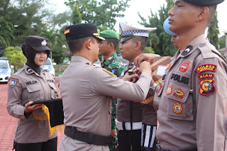 Apel Gelar Pasukan Operasi Zebra Lancang Kuning Tahun 2024 di Mako Polres Bengkalis.(foto 